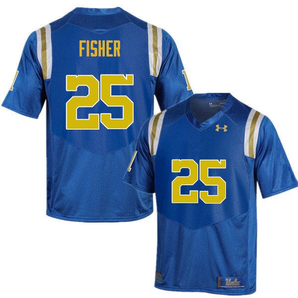 Men #25 Denzel Fisher UCLA Bruins Under Armour College Football Jerseys Sale-Blue - Click Image to Close